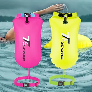 Boya de natación inflable de seguridad en aguas abiertas dispositivo de bolsa seca de aire boya de natación remolque flotador - Imagen 1 de 13