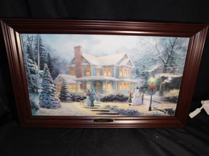Thomas Kinkade Victorian Family Christmas Leinwand gerahmt Lichter beleuchtet A0492 - Bild 1 von 12