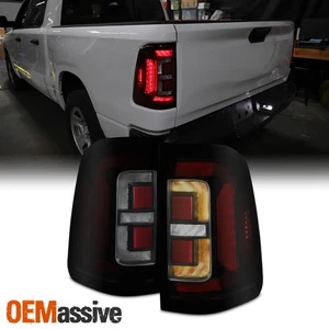 Luces traseras negras ahumadas para Dodge RAM 1500 2019-2022 LED DRL tubo de señal de freno - Imagen 1 de 12