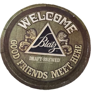 RARE Vintage Blatz Beer Wall Sign Embossed Cardboard 12.75” Round - Picture 1 of 9