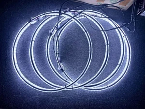 15.5"IP68 Double ROW COLD WHITE Double Sided LED Trucks Wheel Rim Light Set IP68 - Picture 1 of 15