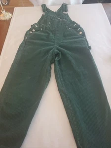 Vtg. Squeeze Jeans Hunter Green Corduroy Overalls Y2K 90'S Kids/Youth Small - Picture 1 of 17