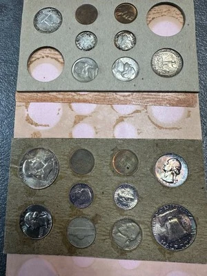 1956 U.S. DOUBLE MINT Silver BU Uncirculated Set - ORIGINAL PACKAGE - 18 coins - Image 1 of 4