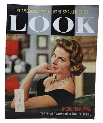 LOOK MAGAZINE 2 SEPTEMBER 1958 VINTAGE NEWS CURRENT EVENTS- INGRID BERGMAN - Image 1 of 4