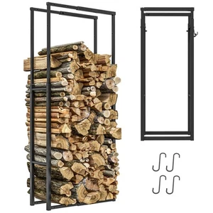 Outsunny Portalegna Regolabile in Metallo con Ganci 40-65x25x100-150 cm Nero - Foto 1 di 10