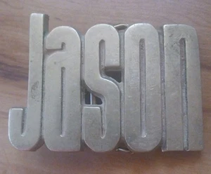 Custom Name JASON Cutout Vintage Solid Brass 1970's Baron Belt Buckle - Picture 1 of 4