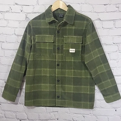 Camisa Hurley Pana para Niños Cazadora Frontal a Presión Verde a Cuadros Talla Grande Foto 1 de 4