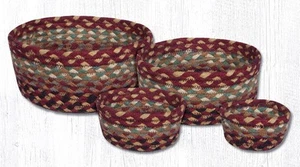 Earth Rugs CB-357 Burgundy Gray Cream Casserole Baskets Set of 4 - Picture 1 of 1