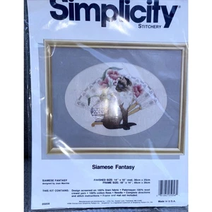 Simplicity gezähltes Kreuzstich-Set Siamese Fantasy #05056 von Joan Marchie Katze - Bild 1 von 6