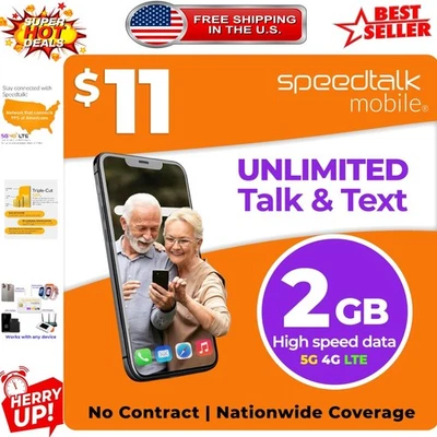 Flexible Prepaid SIM Card: Unlimited Talk & Text, 2GB 5G/LTE - Bring Your Phone - Image 1 of 4
