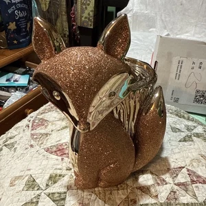 Bath & Body Works ROSEGOLD GLITZER FUCHS 3-DOCHT-SOCKEL KERZENHALTER NEU - Bild 1 von 5