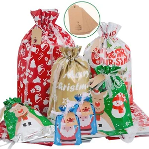 40pcs Drawstrings Christmas Gift Bags Assorted Sizes Christmas Bags for Gifts... - Picture 1 of 7