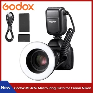 US Godox MF-R76 Macro Ring Flash Close Up Speedlite 5000K For Sony Canon Nikon - Picture 1 of 7