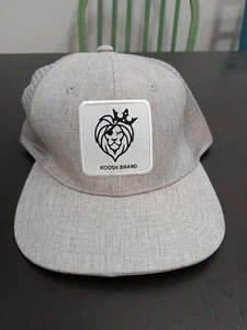 Koosh Brand Gray Trucker Hat Snapback Cap Watch King Lion w Eye patch New - Picture 1 of 3