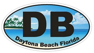 DB Daytona Beach Florida Pegatina o Pegatina de Casco Ovalado D1122 - Imagen 1 de 1
