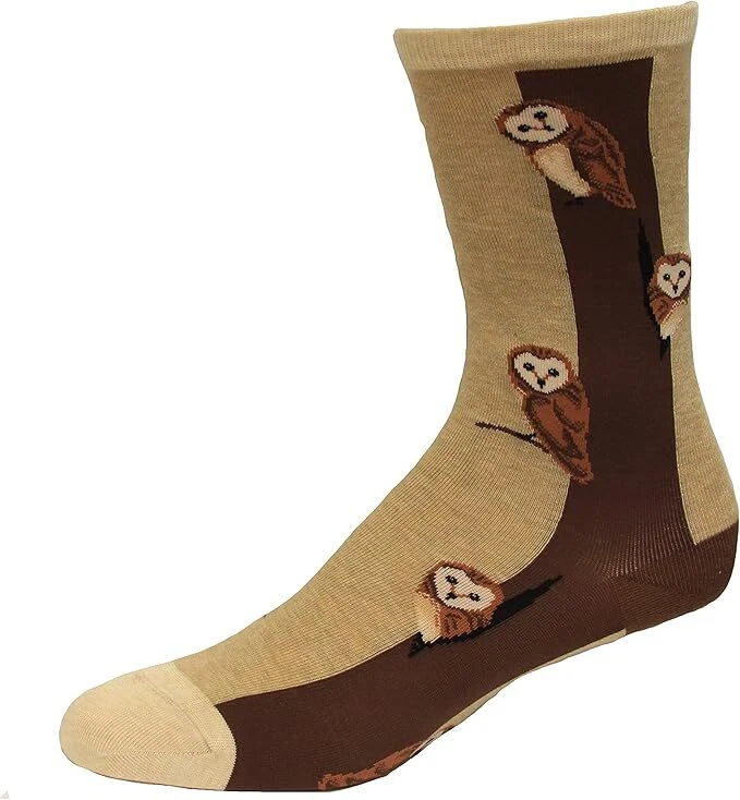 Calcetín Hot Sox Owl Crew para mujer 1 par, cáñamo brezo, para mujer 9-11 Foto 1 de 1