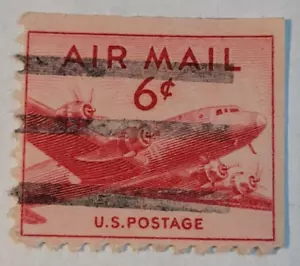 USA Postage ~ AIR MAIL ~ Red 5₵ Cent Stamp ~ Cancelled/Posted ~ Q05 - Bild 1 von 6