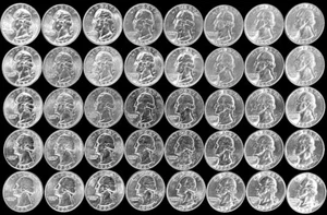 (40) 1953 D UNITED STATES WASHINGTON 25c ORIGINAL MINT STATE QUARTER ROLL - Picture 1 of 2