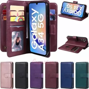 For Samsung A23 A13 A33 A53 A14 A34 A54 5G Wallet Card Holder Leather Case Cover - Picture 1 of 56