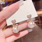 New Wholesale Gold Plated Pearl Earrings Drop Dangle Women Bride Wedding Jewelry