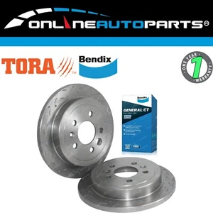 2 Rear Slotted Disc Rotors + Bendix Brake Pads for Falcon AU Series 2+3 4/00~02 - Picture 1 of 4