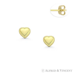 Petite Heart Love Charm 4,5 mm winzig & süß Baby Ohrstecker in 14k Gelbgold - Bild 1 von 1