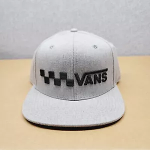 VANS Snapback Hat Men's Classic Embroidered Logo Grey/Black Adjustable Cap - Picture 1 of 7