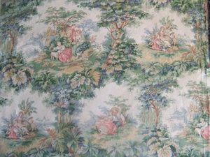 ANCIEN COUPON DE TISSU SCENES ANCIENNES SANDERSON - J 48/1 - Afbeelding 1 van 6