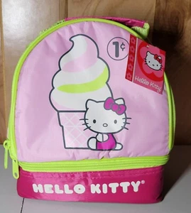 Sanrio Hello Kitty Lunch Bag Tote Lunch Snack Insulated Dual Compartment NEW - Picture 1 of 8