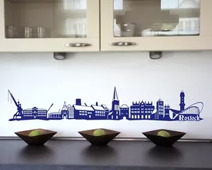 Wandtattoo Rostock Skyline Wandaufkleber 25 Farben 8 Größen Wandsticker Deko - Bild 1 von 1