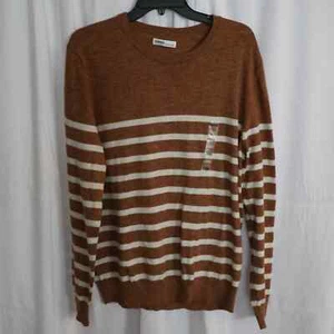 NWOT Sonoma Size Large Brown Stripe Sweater Long Sleeves - Picture 1 of 9