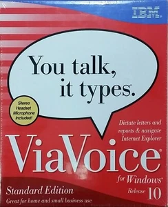 NEW IBM ViaVoice for Windows Release 10 Std Ed, w/ Stereo Headset Mic, CD - Picture 1 of 6