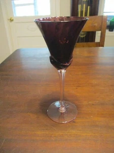 Vintage Makasa Plum Blossom Amethyst Crystal stemware 9'' Wine & Water Goblet - Picture 1 of 9