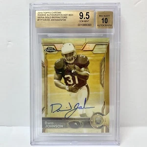 David Johnson 2015 Topps Chrome Rookie Auto Sepia Gold Refractors 7/100 BGS 9.5 - Picture 1 of 2