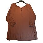 Lularoe Simply Comfortable Chocolate Brown Peasant Top 3/4 Sleeves Size 2XL