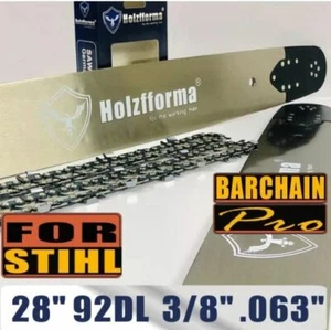 Holzfforma® 28 Zoll Führungsschiene & Vollmeißel Sägekette Combo 3/8 .063 92DL - Bild 1 von 1