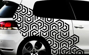 Hexagon pixel cyber honeycomb pattern honeycomb lk XXL set car sticker tuning - Picture 1 of 3