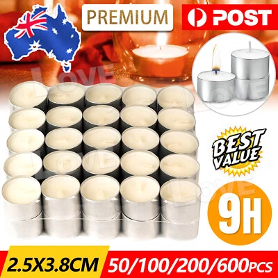 Tea Light Candles Bulk 9 Hour Tea Lights Tealight Tealights Unscented Candle AU - image 1 of 4