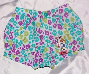 Garanimals, Baby Girl Floral White Shorts/Diaper Cover. Size 0-3 Months NWT - Picture 1 of 2