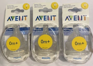 3 Packs= 6 Philips Avent Classic 0m+ Newborn Flow Nipples New, Sealed, Free Ship - Picture 1 of 1