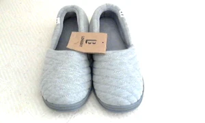 LongBay Brush Gray Quilted Slippers W Sz 5-6 US Small Pull On Rub Bott MemFoam - Picture 1 of 6