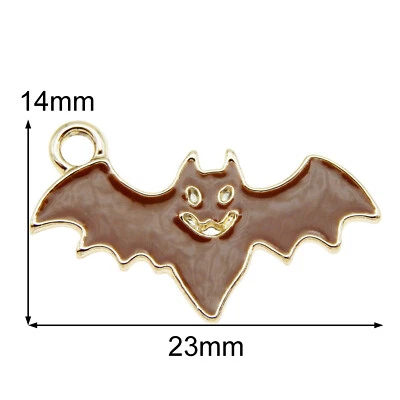 12 peças amuletos de pingente de morcego de Halloween folheados a esmalte sortidos joias descobertas faça você mesmo - Imagem 1 de 4