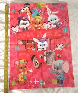 TOY TOWN animali 80s italy foglio di carta da regalo decorativa kawaii splendido - Imagen 1 de 3