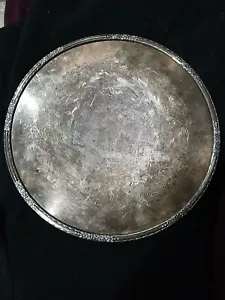 Camille International Silver Co #6021 12" Round Platter Tray Vintage Floral - Picture 1 of 5