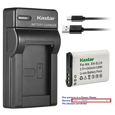 Cargador USB delgado de batería Kastar para Nikon EN-EL23 MH-67 y Nikon Coolpix P610 Foto 1 de 4