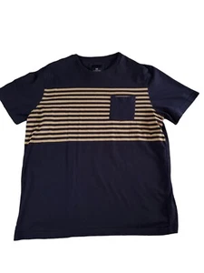 Crew Clothing Top Shirt Men Large Blue Stripe Pocket - Picture 1 of 6