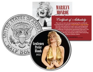 MARILYN MONROE *GENTLEMEN PREFER BLONDES* Movie JFK Half Dollar US Coin LICENSED - Picture 1 of 1
