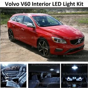 PREMIUM VOLVO V60 2010+ LED INTERIOR UPGRADE KIT BULB SET XENON WHITE UK SELLER - Picture 1 of 1