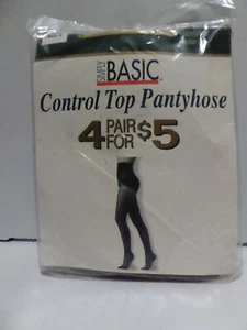 4 Pr. Simple Basic Control top PantyhHose Sandalfoot Comfort Panel Size A Tan - Picture 1 of 2