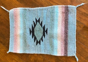 Vintage Artesanias RYA Southwestern Rug Soft 20.5" X 14.5" Aztec Star Reversible - Picture 1 of 7